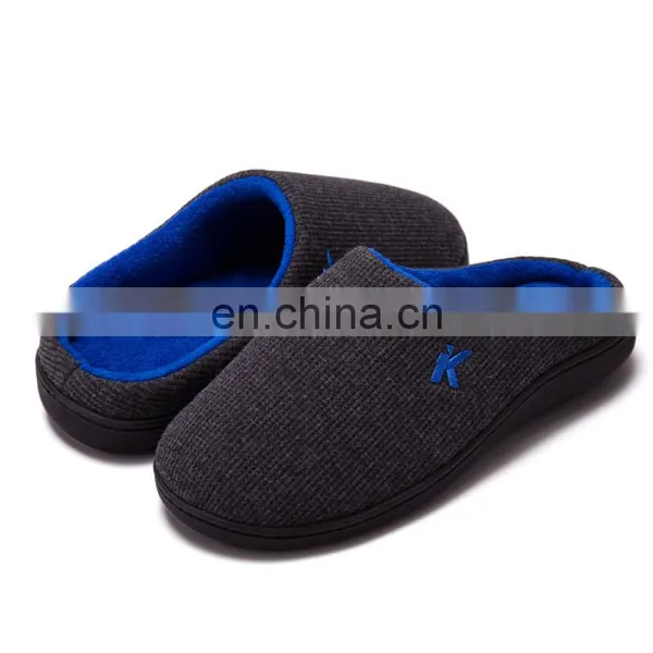 Indoor Outdoor Wholesale Embroidery Original Two-Tone Men's Memory Foam Slipper photo-6