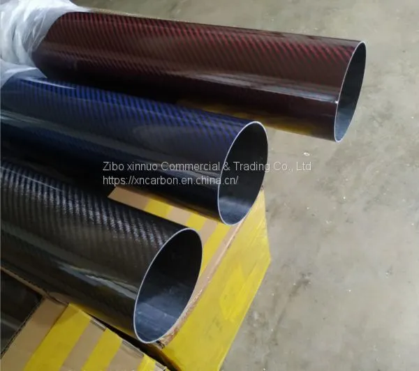102mm 4 Inch Diameter Black Red Blue Color Real Carbon Fiber Tube Pipe For Air Intake Muffler photo-2