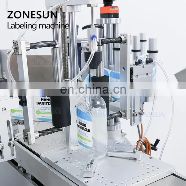 ZONESUN ZS-TB806 Semi Automatic Double Size Tube Sticker Water Flat Bottle Labeling Machine For Bottles photo-2