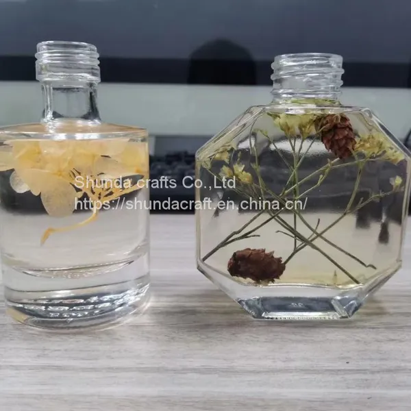 Hexagon Fragrance Perfume Glass Air Diffuser Bottle For Home Glass Bottle