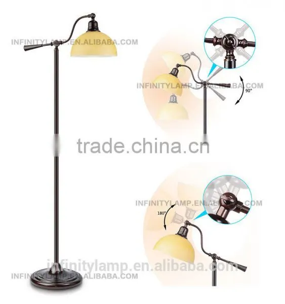 Popular Modern British Energy Saving Glass Shade Bulb Included Office Hotel Living Room Floor Lamp Light photo-4