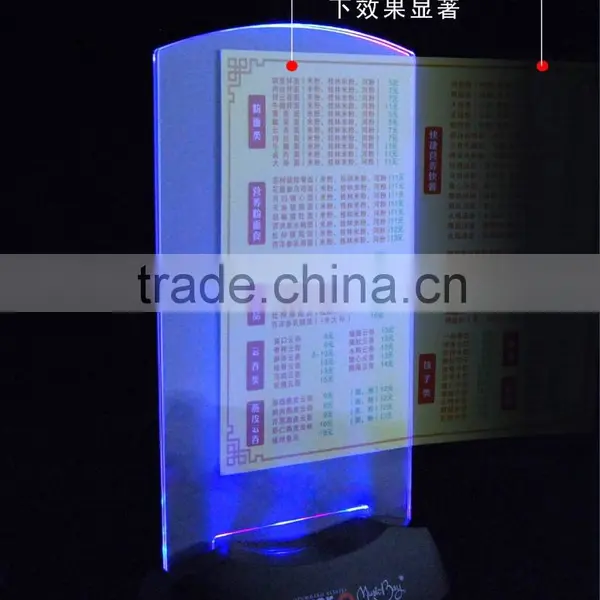 Cheap Table Stand Plastic Led Light Acrylic Menu Holder photo-3
