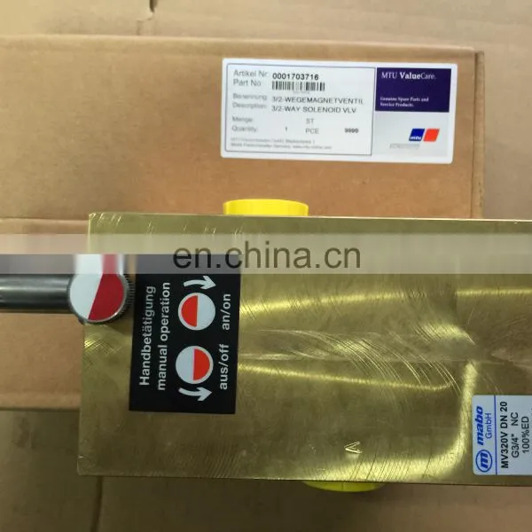 Original MTU Engine Spare Parts Way Solenoid Vlv 0001703716 photo-2