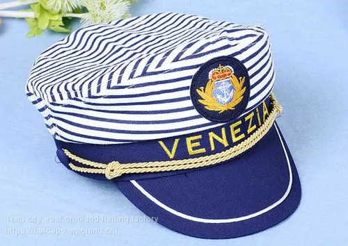 Captain Captain Cap Embroidery Grain White Sailor Hat Anchor Navy Wind Halloween Hat Stage Performance Custom White Caps, the Cross-border Marine Corps Captain Cap Carnival Yacht Party Sailor Hat photo-2