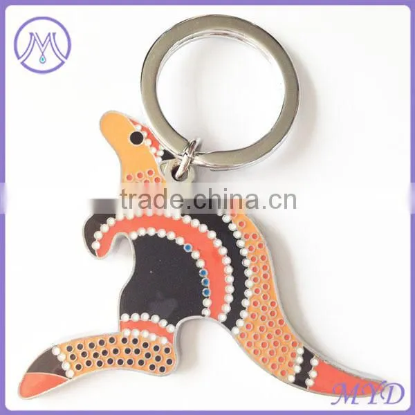Promotional Colorful Design Art Rose Gold Plated Metal Alloy Car Keychain photo-3