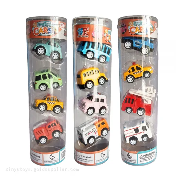 XINYU 1:64 Diecast Car Fire Fighting Taxi Bus Children Cars Toy Pullback