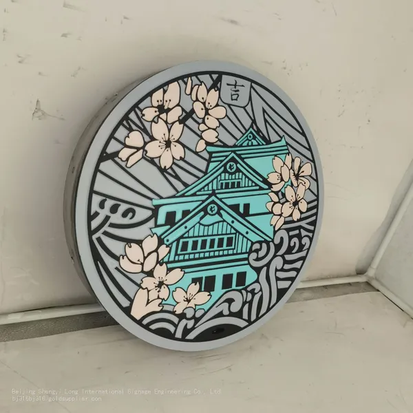 Customized production of ball-machined cast iron Japanese and European painted decorative art manhole covers