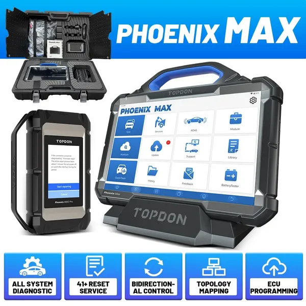 TOPDON Phoenix Max OBD2 Car Diagnostic Scanner Support ECU Programming ADAS photo-2