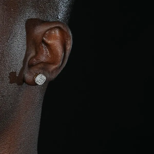 Shining Star Jewelry Hot Sale Baguette Zircon Men Hip Hop Iced Out Stud Earrings photo-2