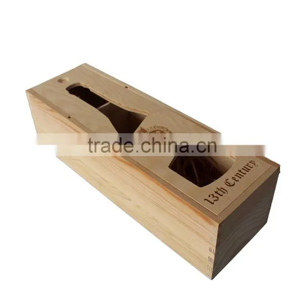 Wood Wine Box, Wooden Packaging Boxes Hande Carved Single Bottle Wine Box photo-3
