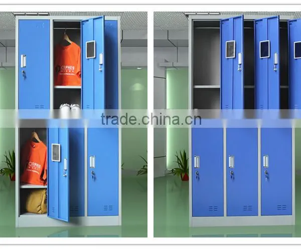 Multi-purpose Metal Locker Adjustable Shelves Steel Locker Wardrobe 3 Wide 2 Tier Metal School Locker photo-4