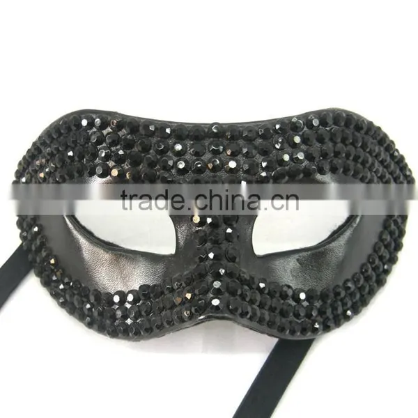 Hand-painted Green Leaf Pulp Half Face Halloween Costume Carnival Party Mask photo-4