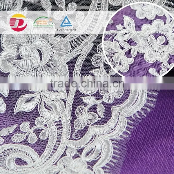 Wholesale Cheap Nylon Cotton African Guipure Lace Fabric for Dress Flower Embroidered in 2016 photo-6