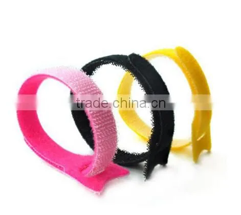 Colorful Customized Hook And Loop Tape Cable Ties Organiser Tidy Straps photo-3