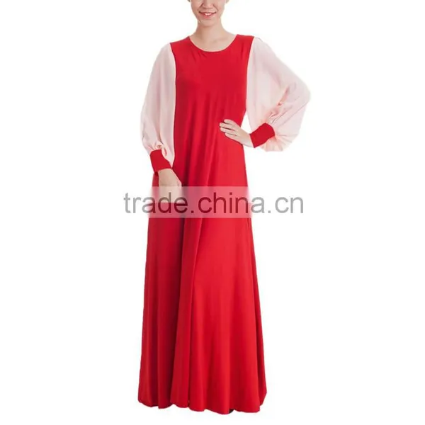 2016 Latest Fashion Summer Clothes Women Patchwork Chiffon Mixed Color Dress Arabic Evening Dresses photo-5