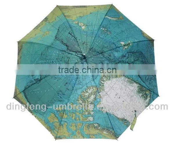 Good Look Popular World Map Picture Straight Umbrella photo-2