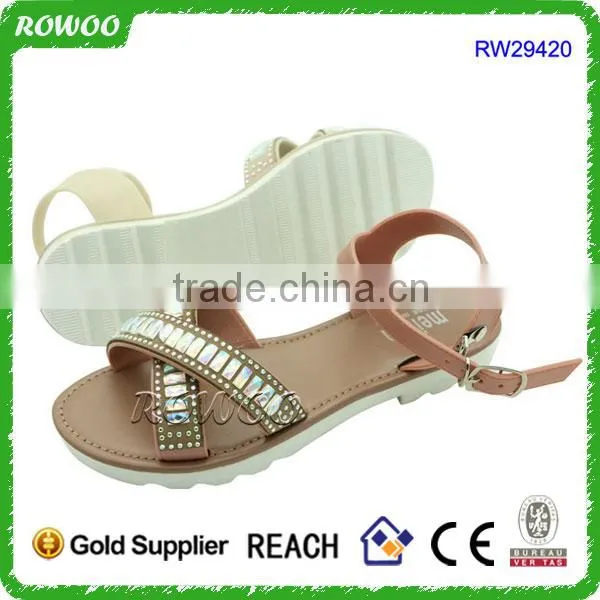 2016 Lovely New Designs Flat Sandals China Wholesale Sandals For Lady photo-4