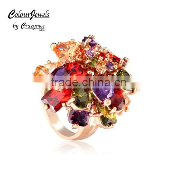 Colourful AAA Cubic Zirconia Engagement Rings for Women
