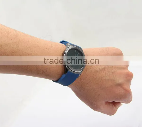 Blue Smart Watch Bracelet Silicon Watch Band /Leather Strap Wristband For SAMSUNG GEAR S R750 photo-6