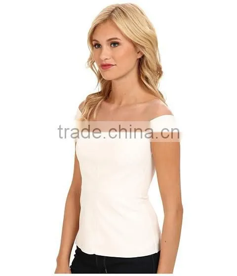 New Model Off-the-shoulder Look With Cap Sleeves t Shirt Women's Blouse photo-3