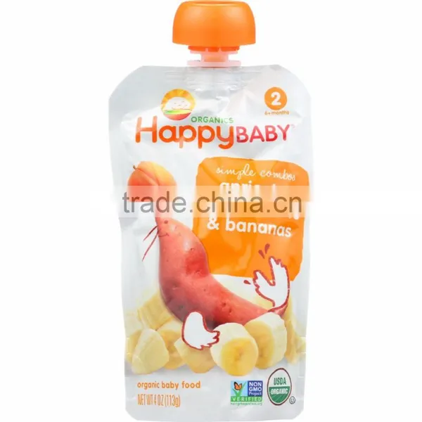 Happy Baby Food - Organic - Simple Combos - Apricots Sweet Potatoes and Bananas - 6 Plus Months - Stage 2 - 3.5 oz - Case of 16