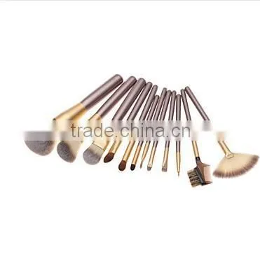 12pcs Pony Hair Makeup Brushes Set With Off-white Leather photo-2