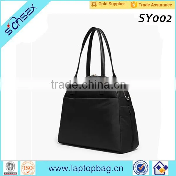 Trim Leather Overnight Travel Laptop Tote Bag With Shoes Compartment photo-3