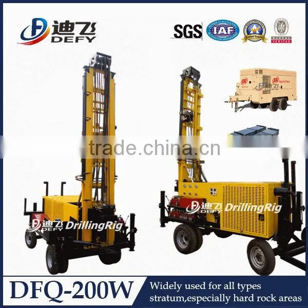 Bore Well Drilling Machine Price DFQ-200W Portable Trailer Mounted Water Well Drilling Rig photo-4