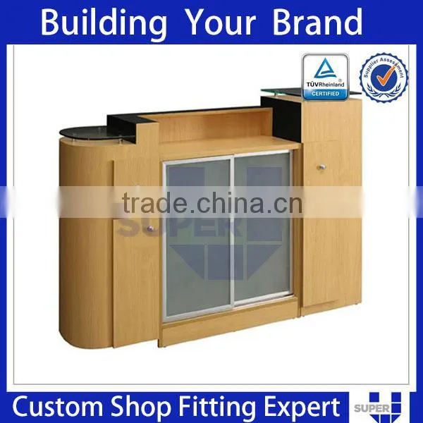 Mdf Counters Wheel Reception Counter Glass Table photo-4