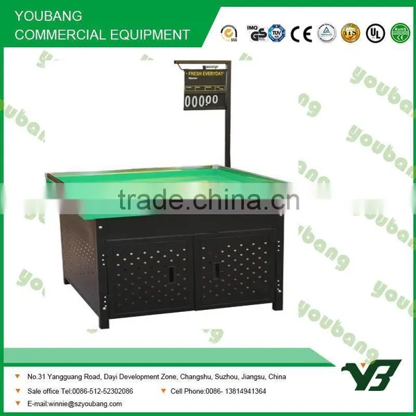 Steel Square Unit Fruit Vegetable Display Rack zinc and plastic coated