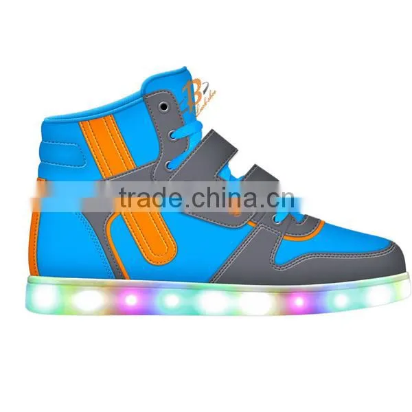 Original Design Kids LED High Top Shoes Colorful Good Quality LED Shoes for Kid Size 25-35# photo-4