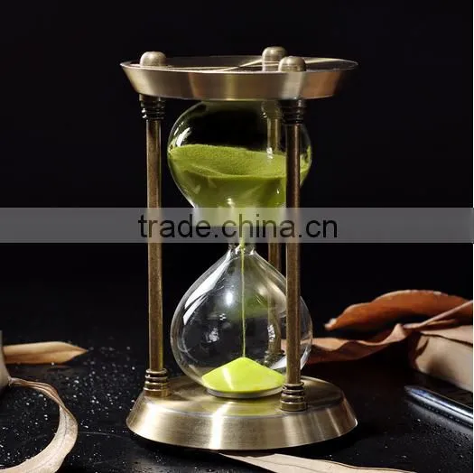 Decorative 15/30 Minutes Colorful Metal Sand Timer Hourglass Creative Art Craft Hour Glass Quality Choice