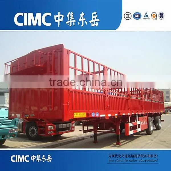 China CIMC Manufacturer Stake Fence Body 3 Axle Cargo Truck Trailer photo-3