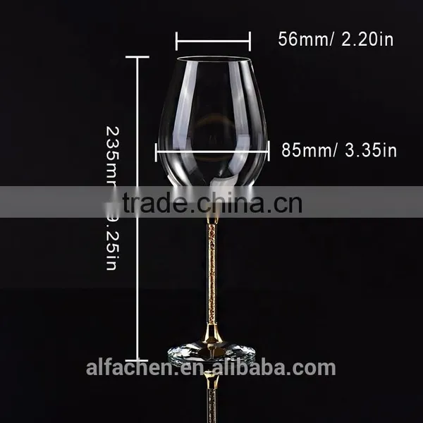 465ml Set of 2 Luxury Golden Stemmed Water Cup Red Wine Glass photo-2