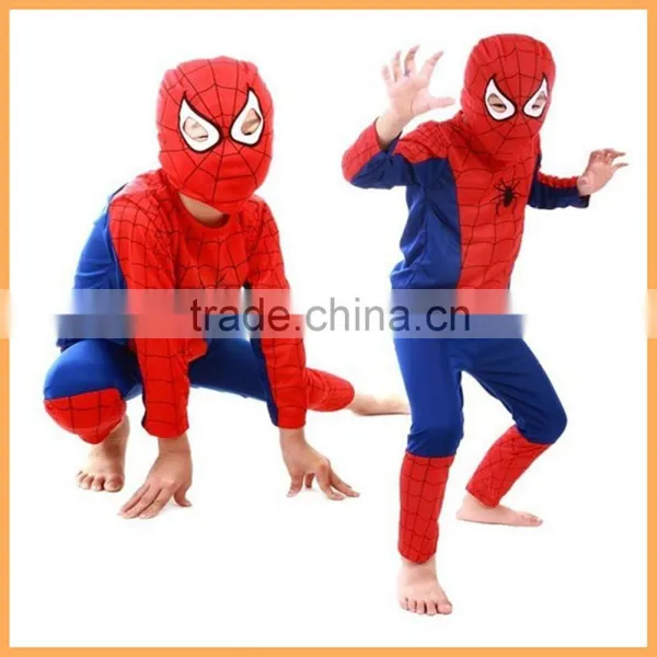 Popular Hero Fancy Dress Cosplay Halloween Costume Spiderman Costumes for Kids