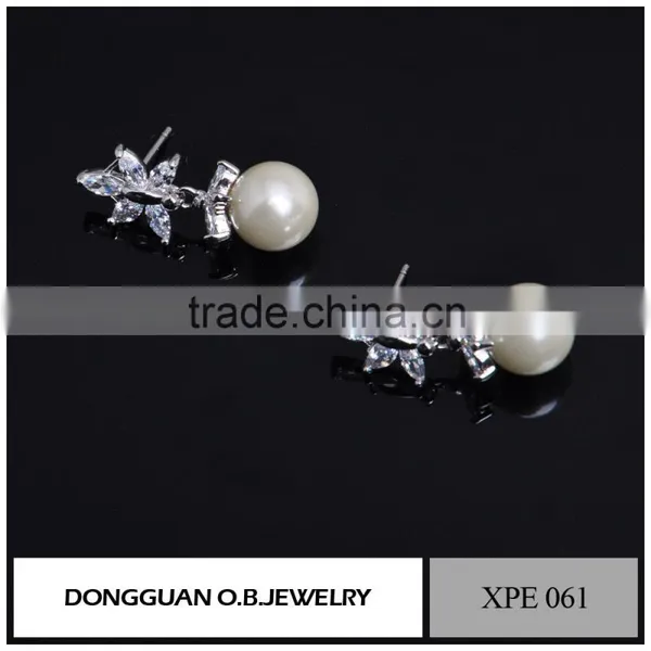 Fashion Imitation Jewelry Silver Earring and Pearl Earrings Design Wholesale photo-2