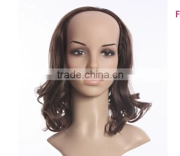 Wholesale Cheap u Part Monofilament Wig Synthetic Hair Wig Kinky Curly u Part Half Wig photo-2