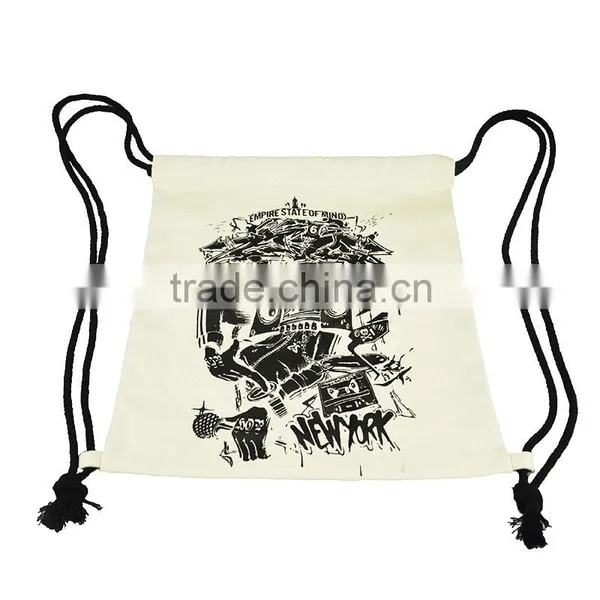 High Quality Rock Style Canvas Backpack,black and White Rucksack photo-3