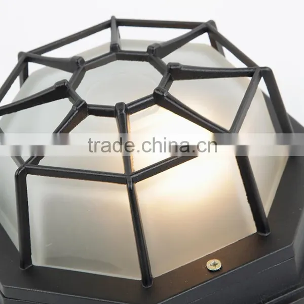Black Metal Cubic Vintage Ceiling Light Simple Style Ceiling Lamp With Glass Lampshade photo-4