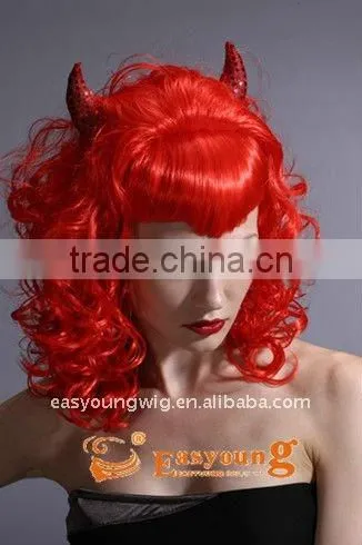 Custom Made Cospaly Wigs, Cheap Synthetic Red Hair Color Witch Halloween Wigs photo-3