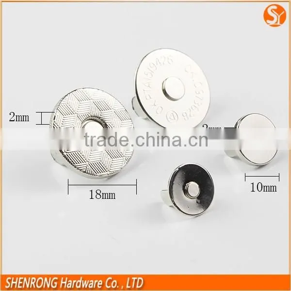Wholesale 14mm Ultra-thin Nickel Round Magnetic Clasp/button photo-2