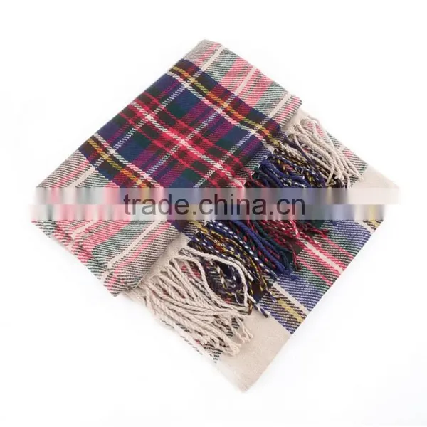 Top Quality!!! 2016 Long Fashion Casual Warm Cashmere Shawl Plaid Knitted Women Scarves photo-4