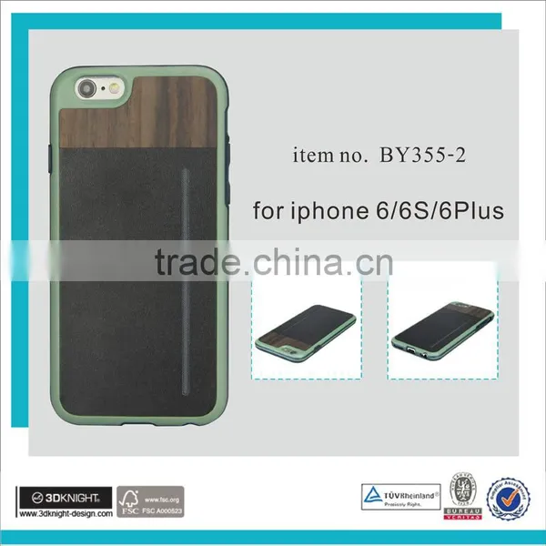 Wood Phone Case Wholesale Mobile Phone Leather Case for Iphone 6s photo-3