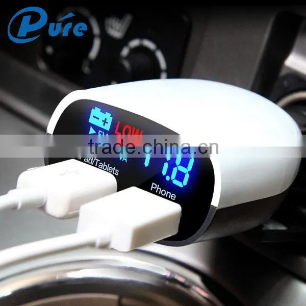 Wholesale Fashional 3.4A/4.8A 2 Port USB Rapid Charge LED Car Charger Display Out Input Voltage and Car's Battery Travel Charger photo-5