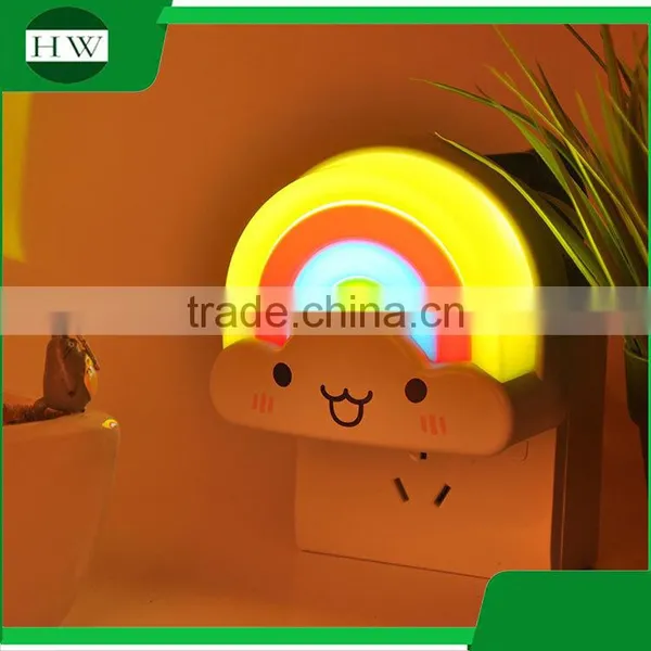 Plastic Mini Cloud Rainbow Electric Plug Socket Led Sensor Day Night Lamp Light photo-2