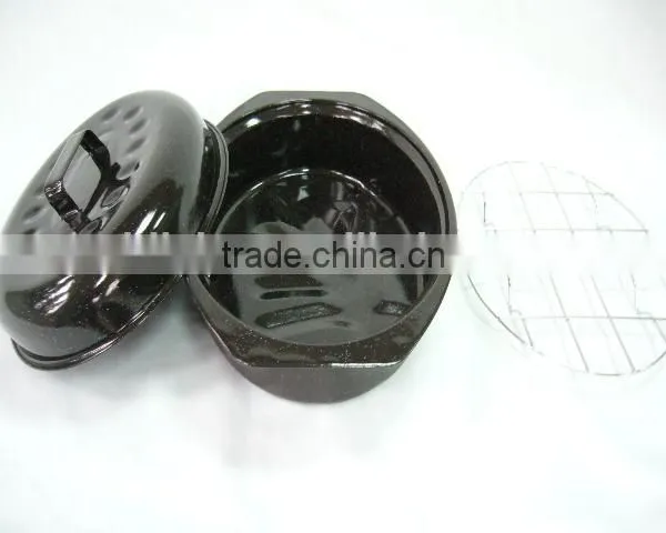 Chicken Baking Oval Enamel Roaster Pan Ovenware photo-2