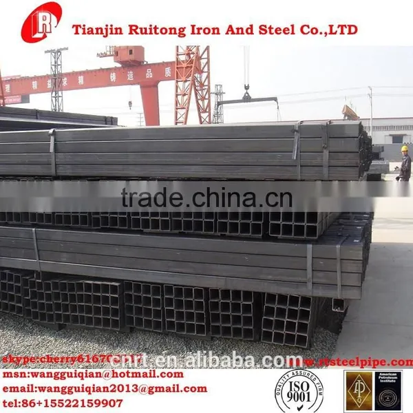 Factory Supply Q345B,S235JR,S275JR,S355J2H Black ERW Square Tube Steel With Export Packing