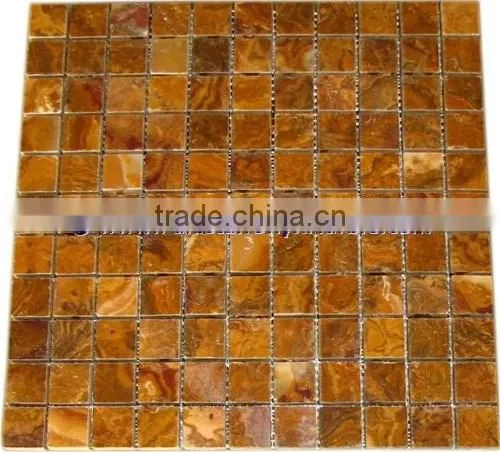 Free Sample for Most Popular BROWN GOLDEN ONYX MOSAIC TILES COLLECTIONS photo-4