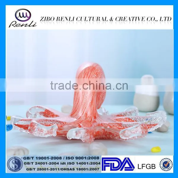 Vivid Colored Glass Octopus Handicraft for Household Decoration or Gifts photo-3
