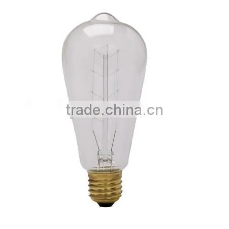 Vintage E26/E27/B22 Incandescent ST58 Edison Light Bulb photo-2
